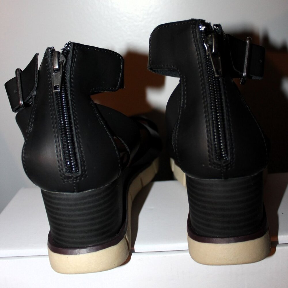 MIA sandals, black w/buckle ankle strap - Picture 3 of 4